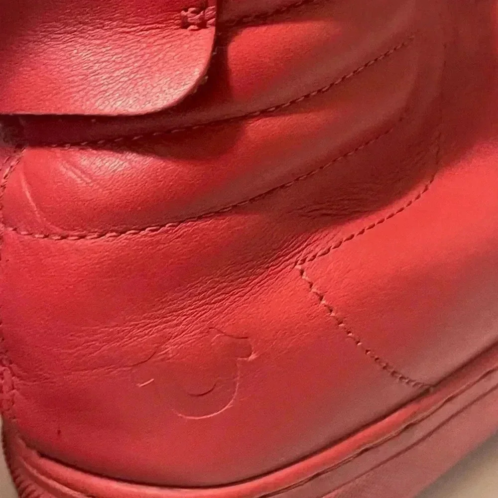 True Religion High Top Leather Sneakers True Red Mens US 9 - Picture 6 of 13